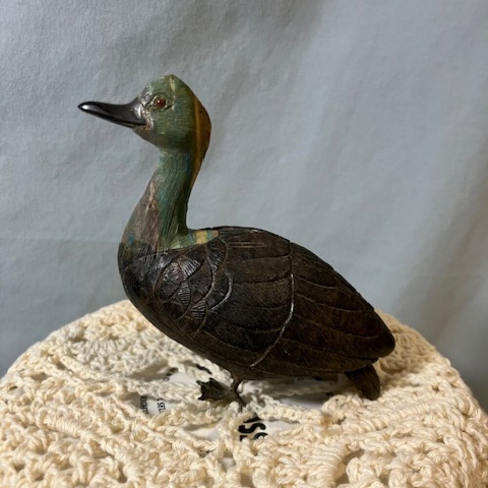Duck Figurine for Crafting or Flower Arrangement Pronged Feet 4"